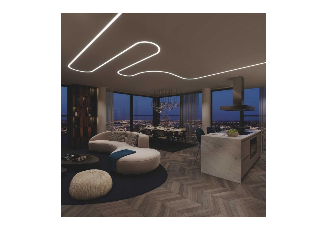 Gaine néon flexible en silicone encastrable pour rubans LED-30x20-5m-Courbure verticale - WOS3020-E - Barcelona LED