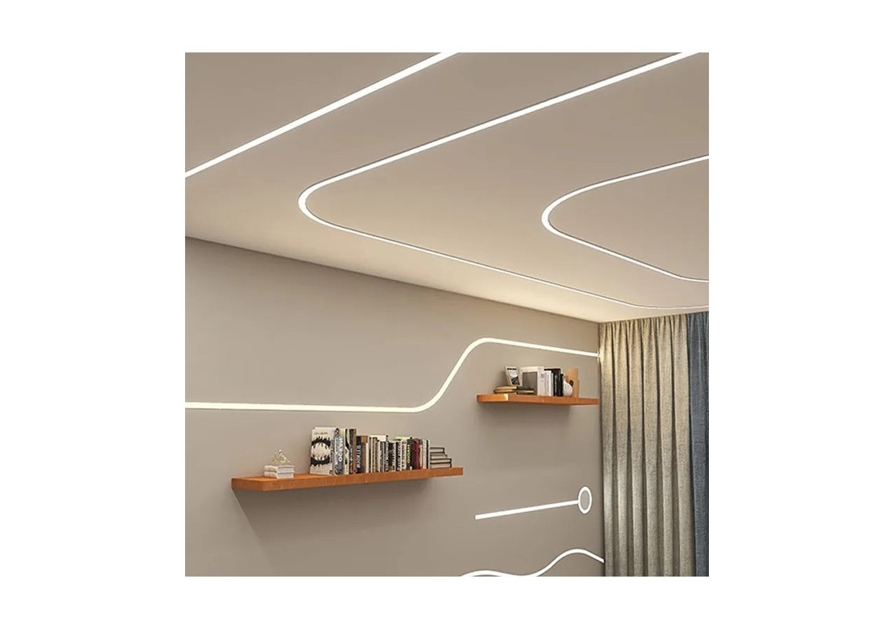 Gaine néon flexible en silicone encastrable pour rubans LED-30x20-5m-Courbure verticale - WOS3020-E - Barcelona LED