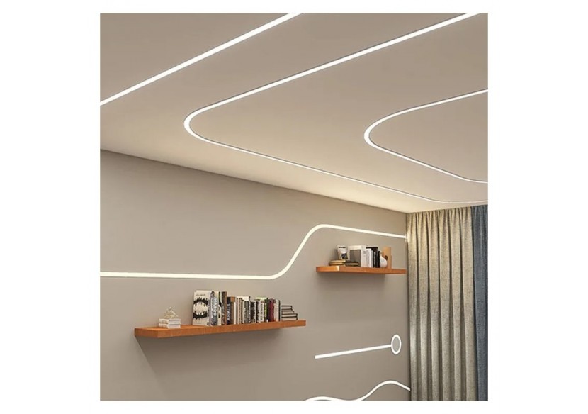 Gaine néon flexible en silicone encastrable pour rubans LED-30x20-5m-Courbure verticale - WOS3020-E - Barcelona LED