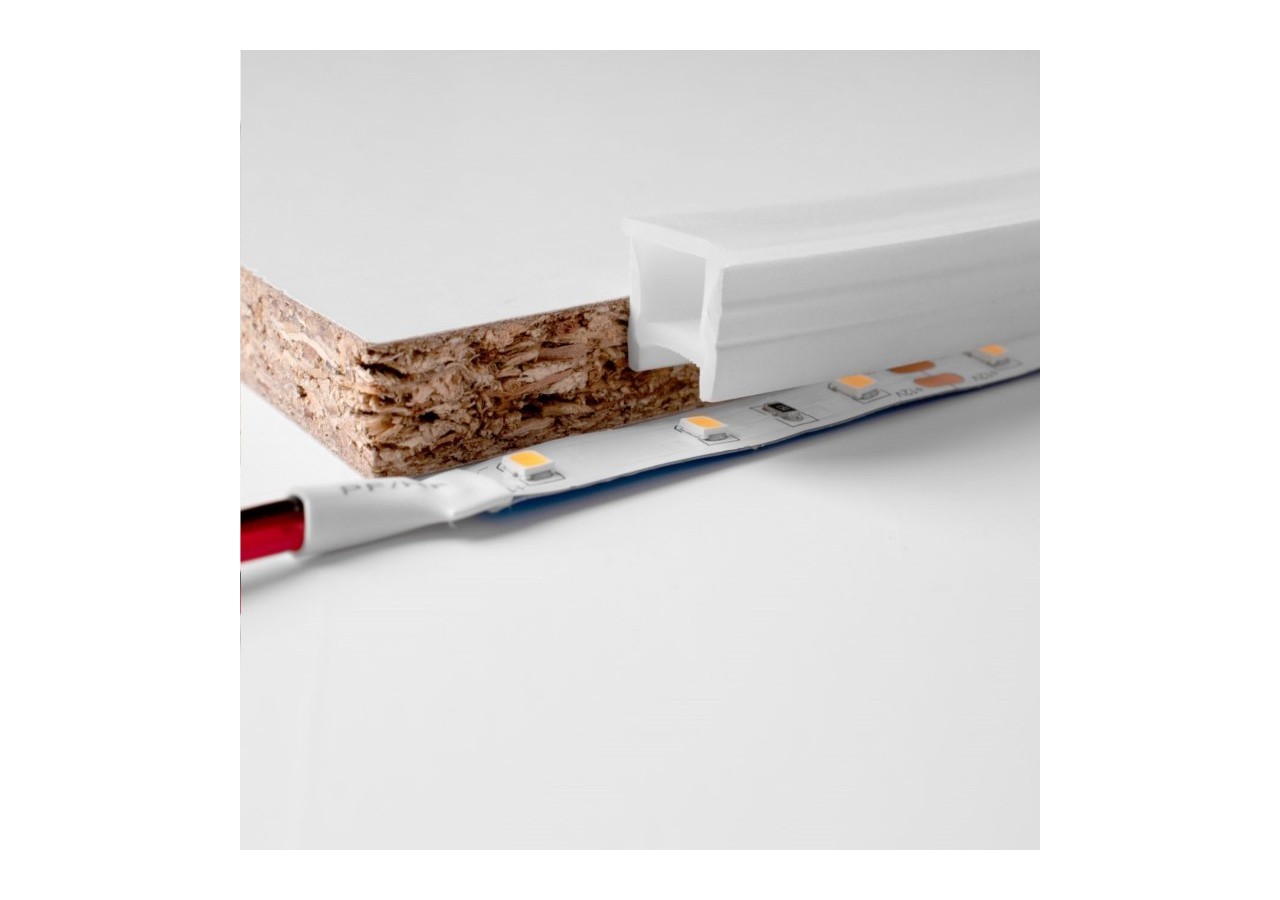 Gaine néon flexible en silicone encastrable pour rubans LED-10x10mm-5m-Courbure verticale - WOS1010-E - Barcelona LED