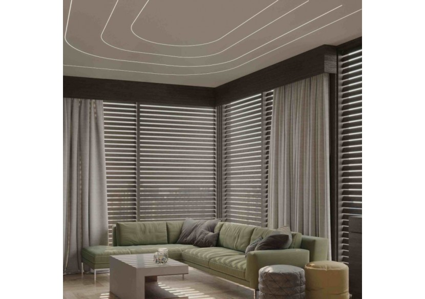 Gaine néon flexible en silicone encastrable pour rubans LED-10x10mm-5m-Courbure verticale - WOS1010-E - Barcelona LED