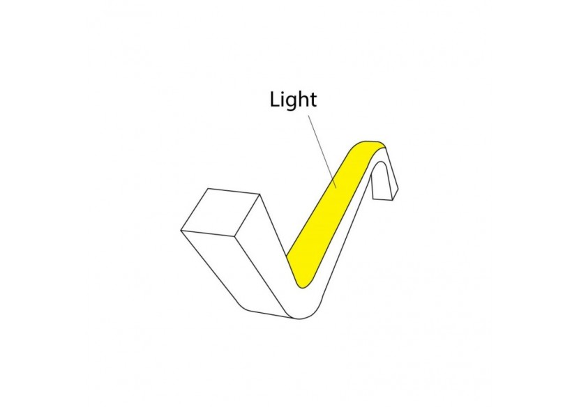 Gaine néon flexible en silicone encastrable pour rubans LED-10x10mm-5m-Courbure verticale - WOS1010-E - Barcelona LED
