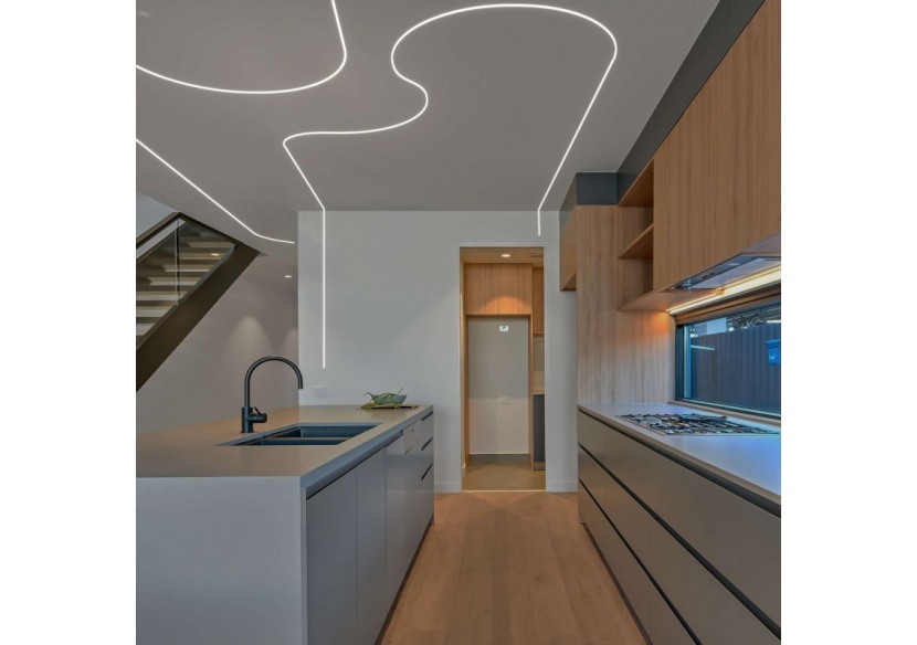 Gaine néon flexible en silicone encastrable pour rubans LED-16x16-5m-Courbure verticale - WOS1616-E - Barcelona LED