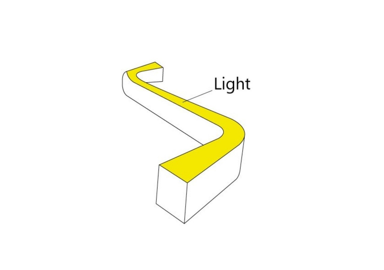 Gaine néon flexible en silicone pour rubans LED-16x16mm-5m-PCB jusqu'à 10mm-Courbure horizontale - WOS1616-S - Barcelona LED