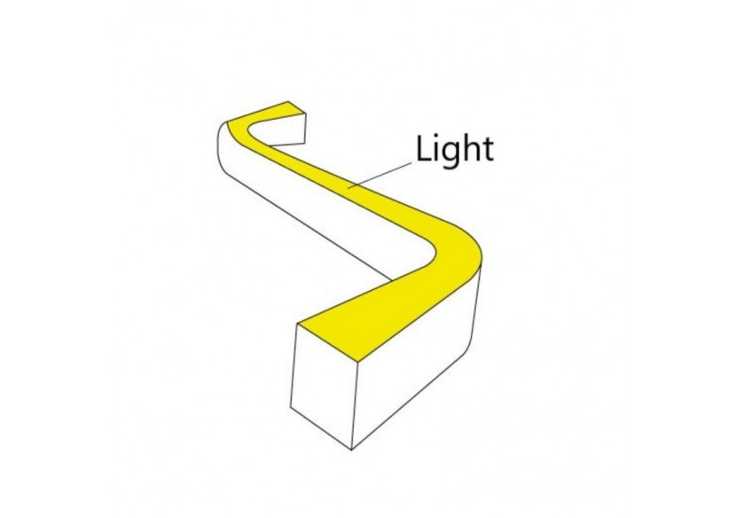 Gaine néon flexible en silicone pour rubans LED-16x16mm-5m-PCB jusqu'à 10mm-Courbure horizontale - WOS1616-S - Barcelona LED