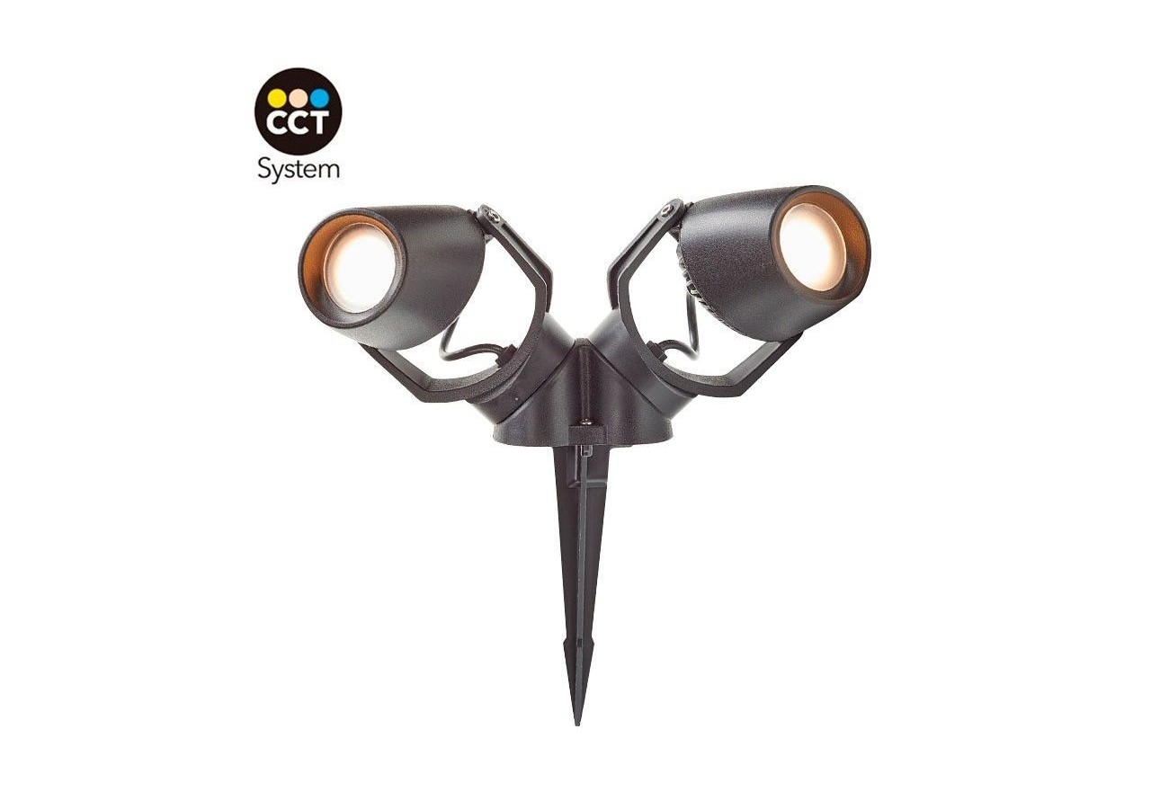 Double spot LED CCT sur piquet "Minitommy 2L" GU10 7W IP55 - 3M2.001.000.AXU2K - Barcelona LED