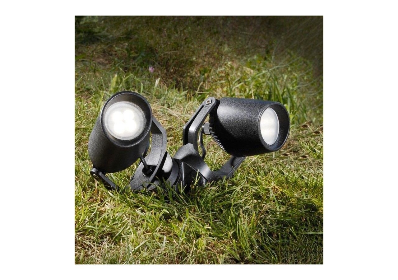 Double spot LED CCT sur piquet "Minitommy 2L" GU10 7W IP55 - 3M2.001.000.AXU2K - Barcelona LED