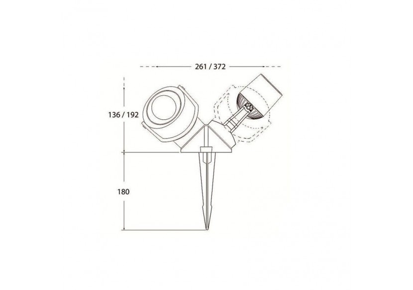 Double spot LED CCT sur piquet "Minitommy 2L" GU10 7W IP55 - 3M2.001.000.AXU2K - Barcelona LED
