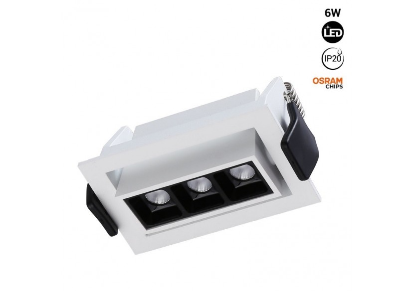 Spot LED encastrable linéaire 6W-Orientable-UGR18-IRC90-Puce OSRAM-2800K - B1214-B-BC - Barcelona LED