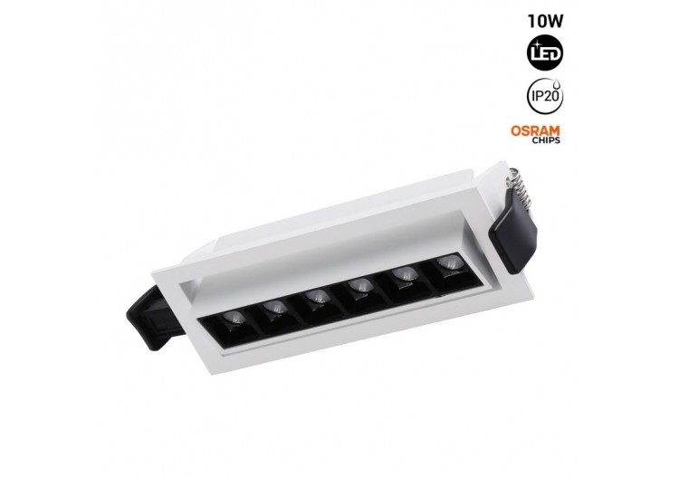 Spot LED encastré linéaire 10W-Orientable-UGR18-IRC90-Puce OSRAM-2800K - B1215-B-BC - Barcelona LED