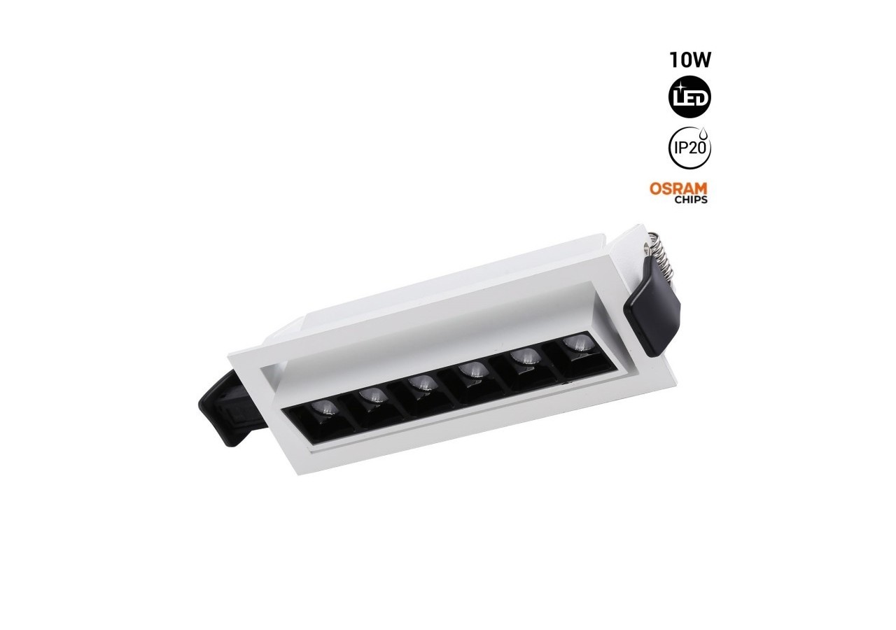 Spot LED encastré linéaire 10W-Orientable-UGR18-IRC90-Puce OSRAM-2800K - B1215-B-BC - Barcelona LED