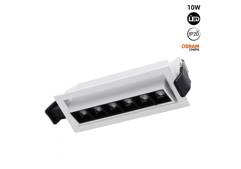 Spot LED encastré linéaire 10W-Orientable-UGR18-IRC90-Puce OSRAM-2800K - B1215-B-BC - Barcelona LED