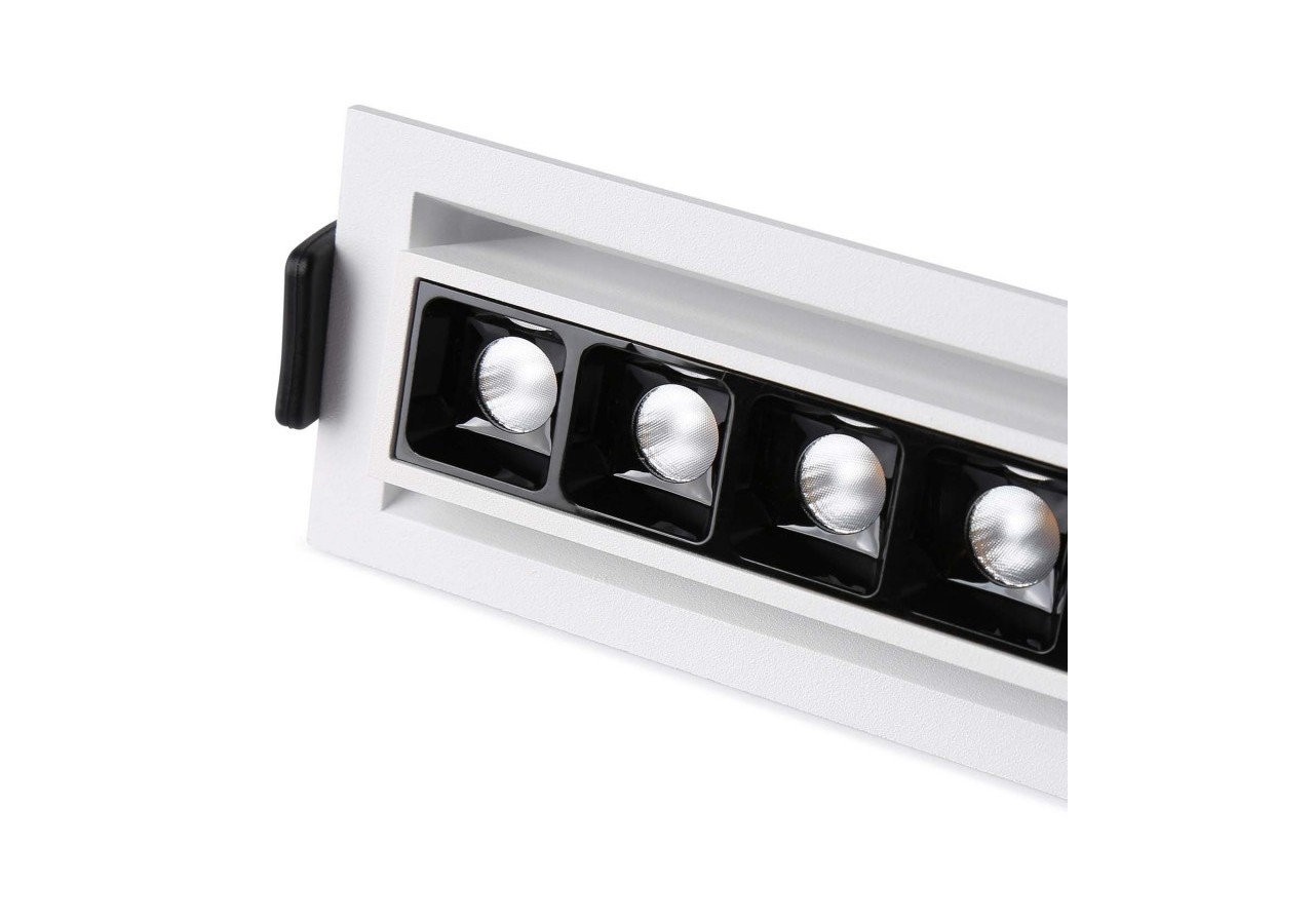 Spot LED encastré linéaire 10W-Orientable-UGR18-IRC90-Puce OSRAM-2800K - B1215-B-BC - Barcelona LED