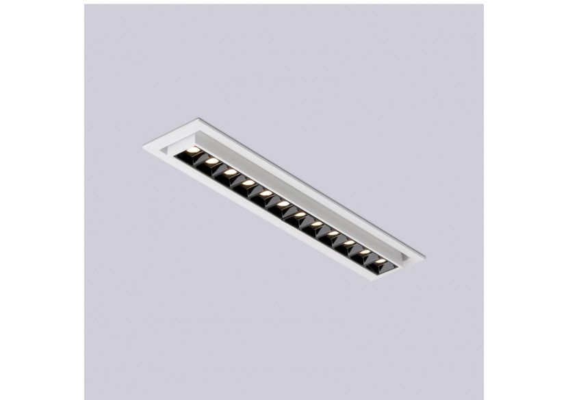 Spot LED encastré linéaire 20W-Orientable-UGR18-IRC90-Puce OSRAM-2800K - B1216-B-BC - Barcelona LED