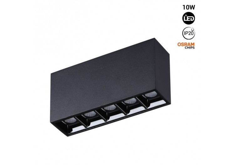 Spot LED linéaire de surface noir-10W-UGR18-IRC90-Puce OSRAM - B1324-N-BN - Barcelona LED