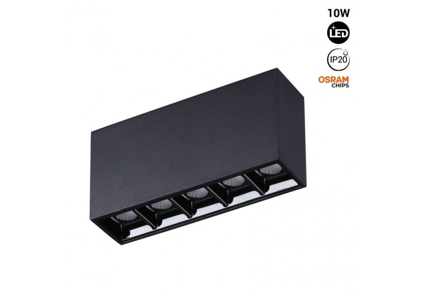 Spot LED linéaire de surface noir-10W-UGR18-IRC90-Puce OSRAM - B1324-N-BN - Barcelona LED