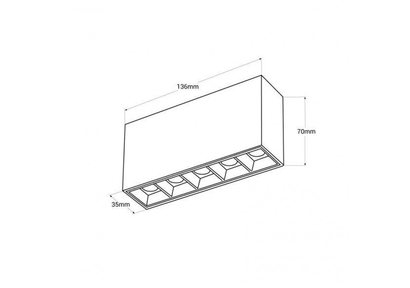 Spot LED linéaire de surface noir-10W-UGR18-IRC90-Puce OSRAM - B1324-N-BN - Barcelona LED