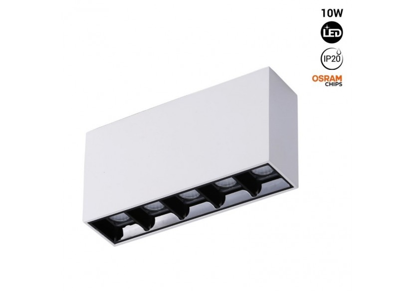 Spot LED linéaire de surface blanc-10W-UGR18-IRC90-Puce OSRAM - B1324-B-BN - Barcelona LED