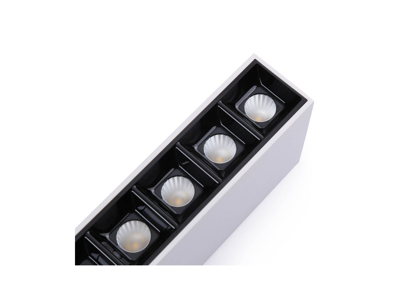 Spot LED linéaire de surface blanc-10W-UGR18-IRC90-Puce OSRAM - B1324-B-BN - Barcelona LED