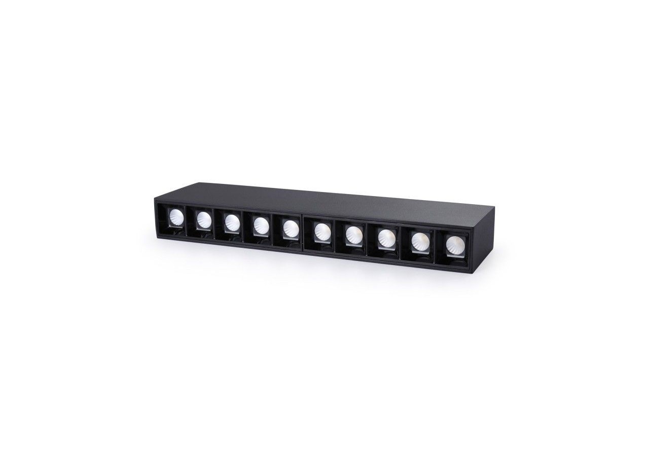 Spot LED linéaire de surface noir-20W-UGR18-IRC90-OSRAM Chip - B1325-N-BN - Barcelona LED