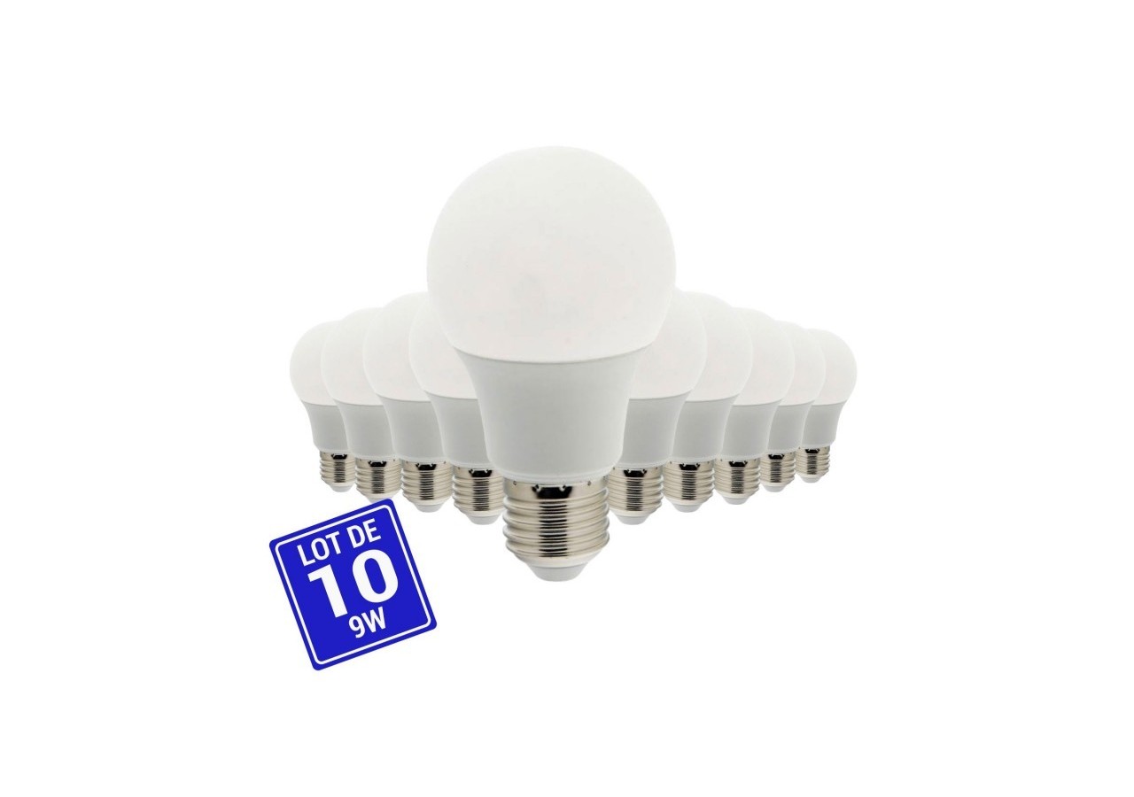 Pack x 10-Ampoule LED E27 A60-9W - KS1-A60E27-BC-10 - Barcelona LED