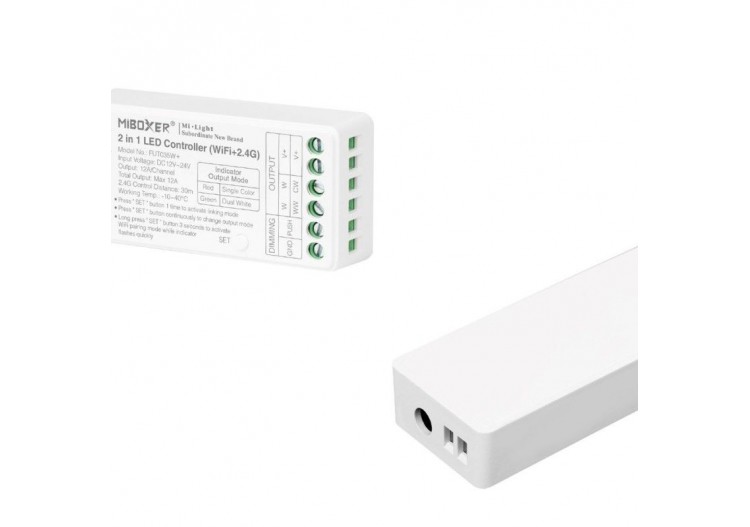 Contrôleur ruban LED 2 en 1 Monochrome-Double blanc-12/24V DC-2.4G-WiFi-MiBoxer-FUT035W+ - FUT035W+ - Barcelona LED 2