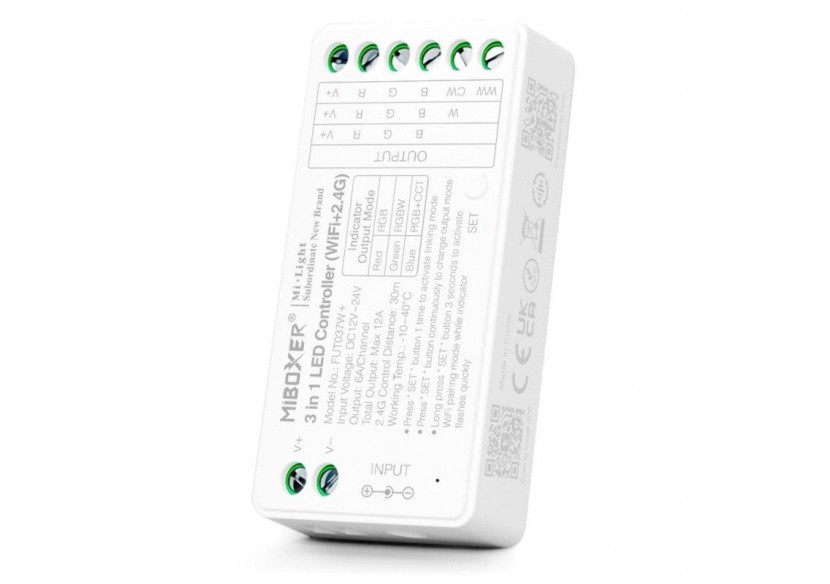 Contrôleur ruban LED 3 en 1 RGB-RGBW-RGB+CCT-WiFi+2.4G - FUT037W+ - Barcelona LED