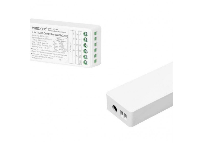 Contrôleur ruban LED 3 en 1 RGB-RGBW-RGB+CCT-WiFi+2.4G - FUT037W+ - Barcelona LED