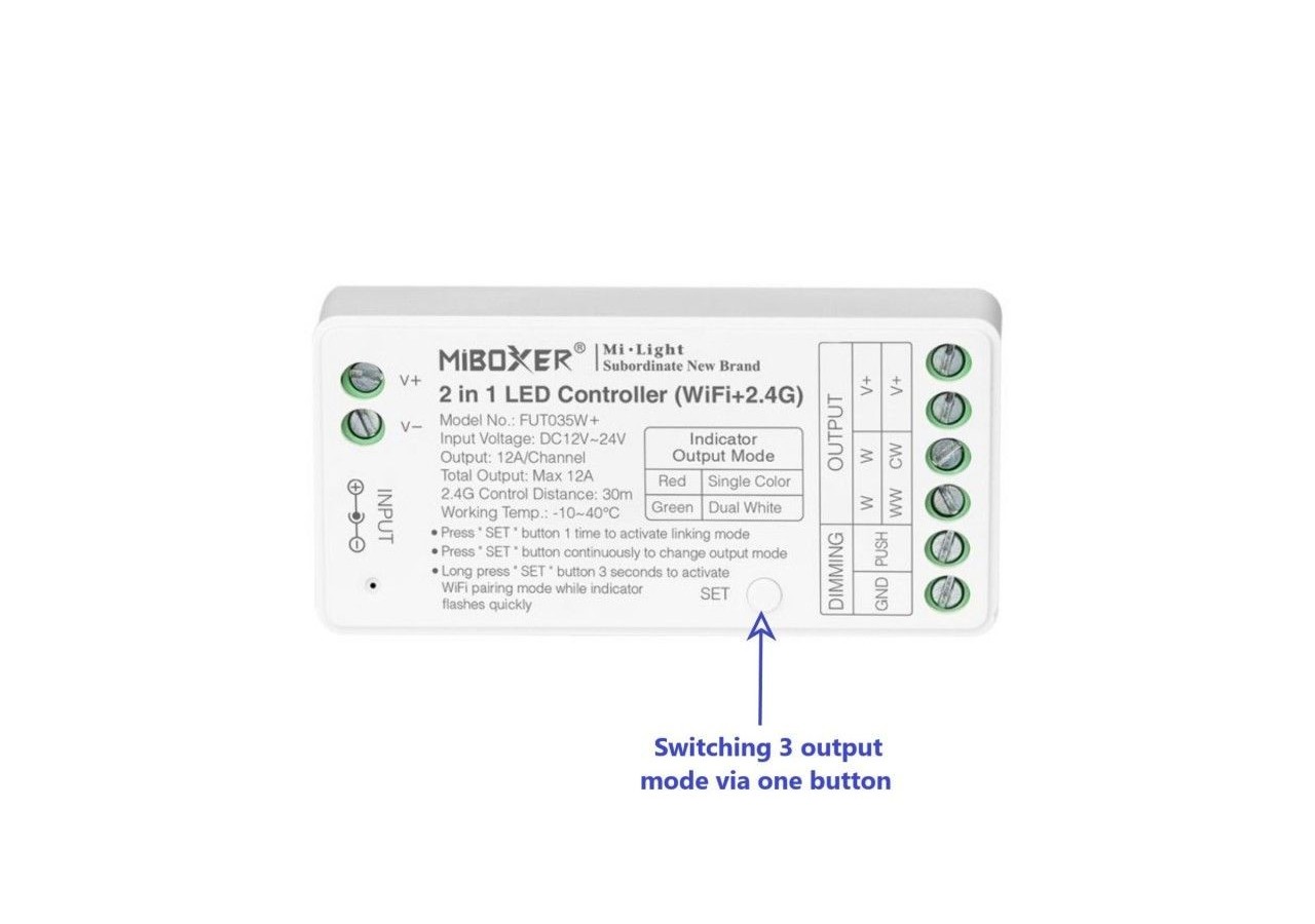 Contrôleur ruban LED 3 en 1 RGB-RGBW-RGB+CCT-WiFi+2.4G - FUT037W+ - Barcelona LED