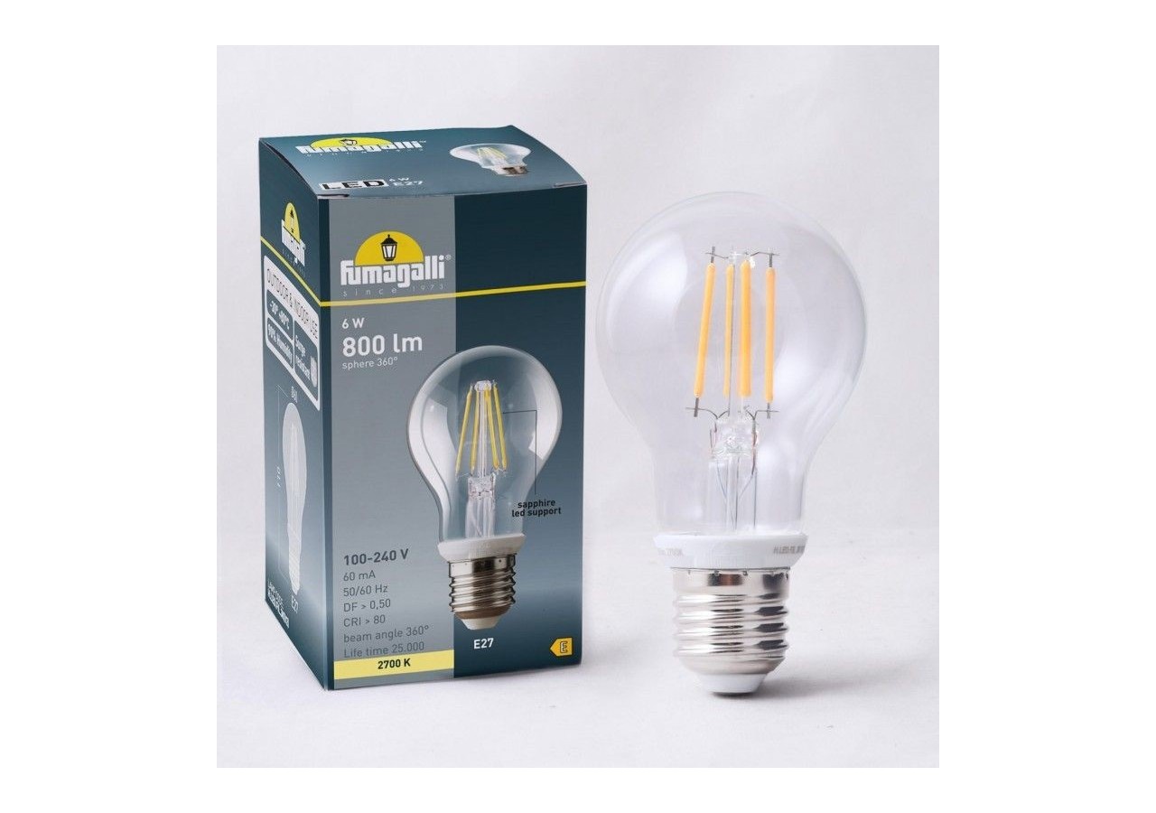 Ampoule LED à filament E27-6,5W-Fumagalli-2700K - H.LED.FIL.3K(V3) - Barcelona LED