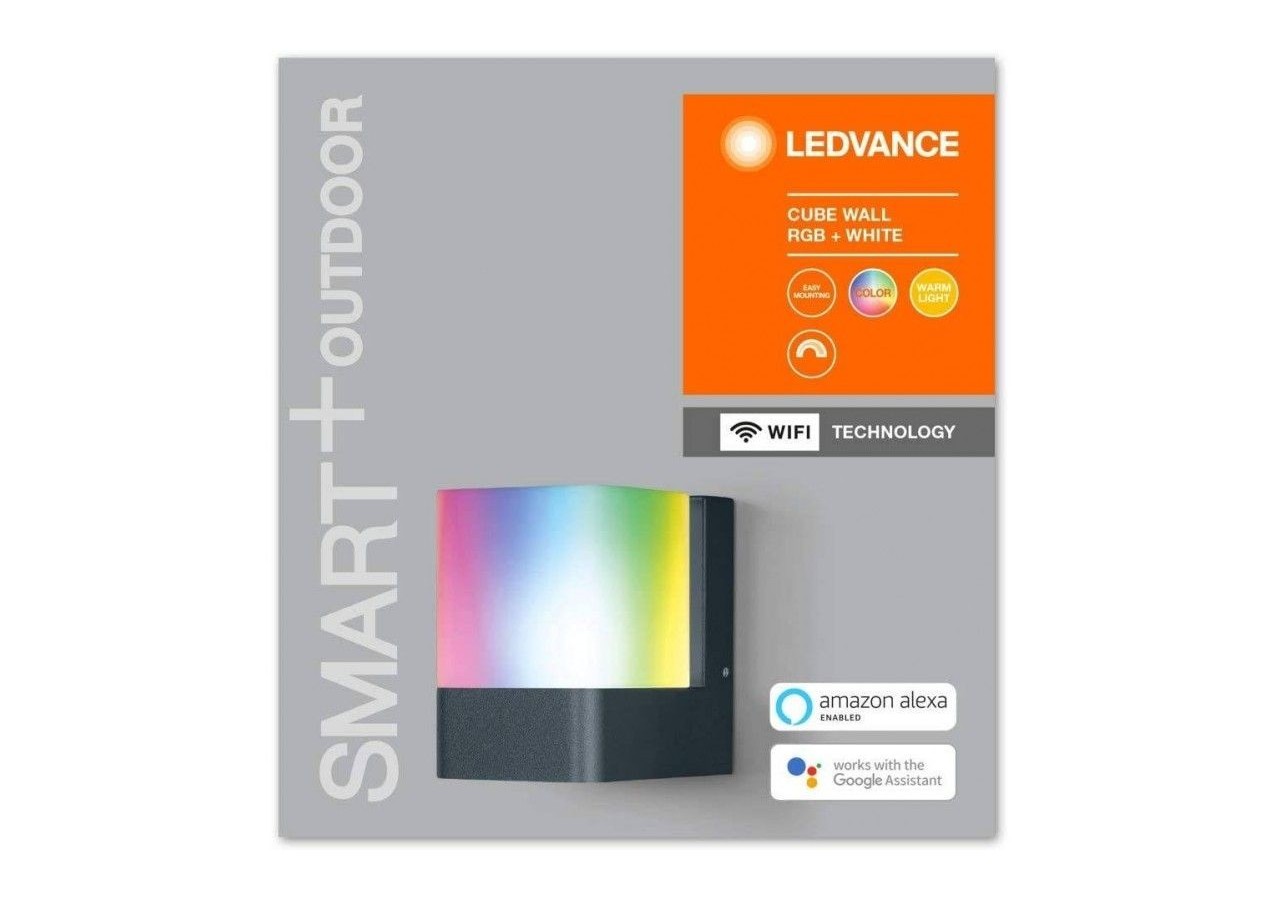 Applique murale extérieure SMART WiFi RGBW CUBE DG - O478114 - Barcelona LED