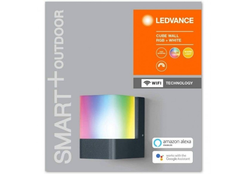 Applique murale extérieure SMART WiFi RGBW CUBE DG - O478114 - Barcelona LED