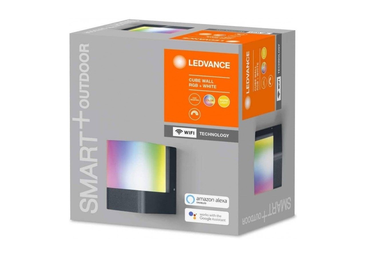 Applique murale extérieure SMART WiFi RGBW CUBE DG - O478114 - Barcelona LED