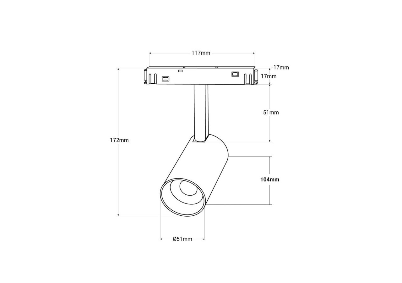 Spot LED CCT sur rail magnétique 48V-6W-Mi Light - MS2-06B-RF - Barcelona LED