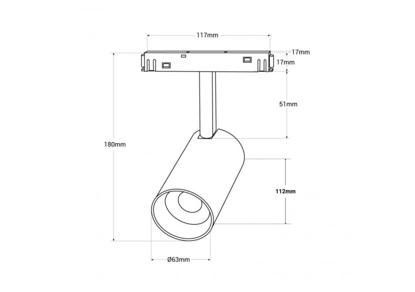 Spot LED CCT sur rail magnétique 48V-12W-Mi Light - MS2-12B-RF - Barcelona LED