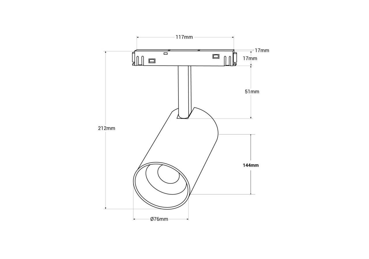 Spot LED CCT sur rail magnétique 48V-25W-Mi Light - MS2-25B-RF - Barcelona LED