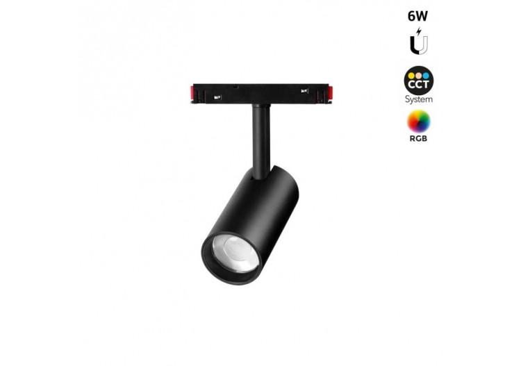 Spot LED sur rail magnétique RGB + CCT-48V-6W-Mi Light - MS5-06B-RF - Barcelona LED