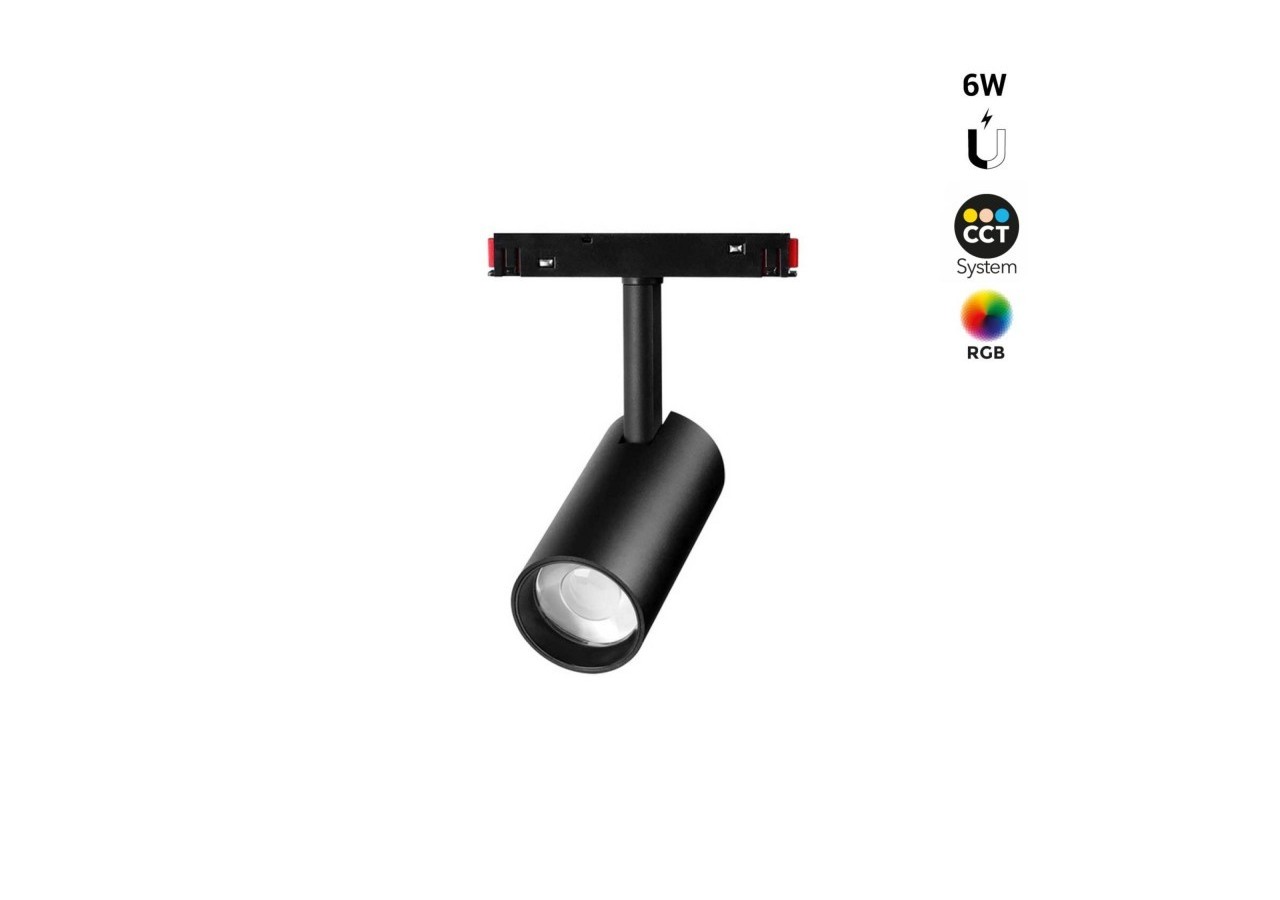Spot LED sur rail magnétique RGB + CCT-48V-6W-Mi Light - MS5-06B-RF - Barcelona LED