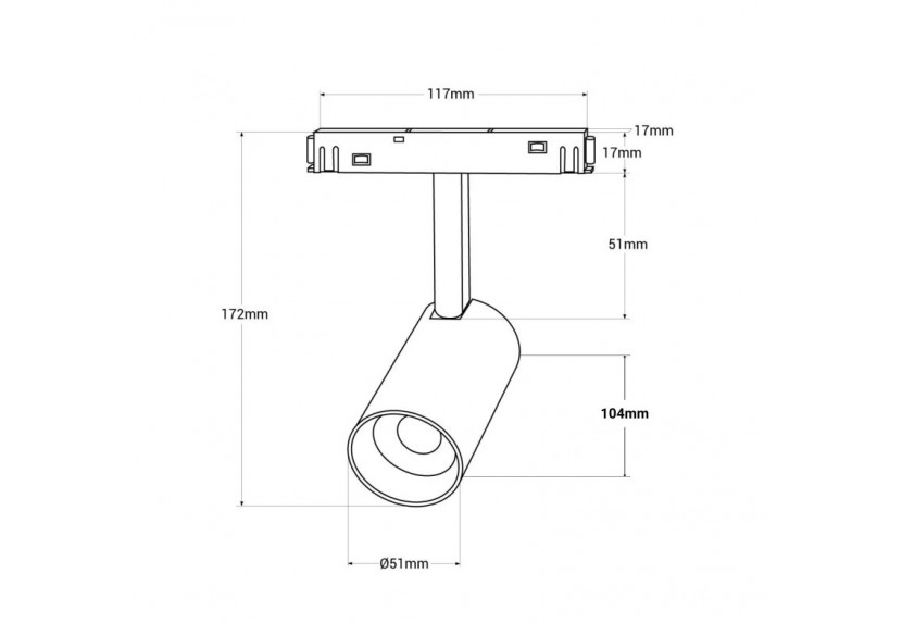 Spot LED sur rail magnétique RGB + CCT-48V-6W-Mi Light - MS5-06B-RF - Barcelona LED
