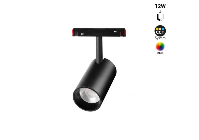 Spot LED sur rail magnétique RGB + CCT-48V-12W-Mi Light - MS5-12B-RF - Barcelona LED