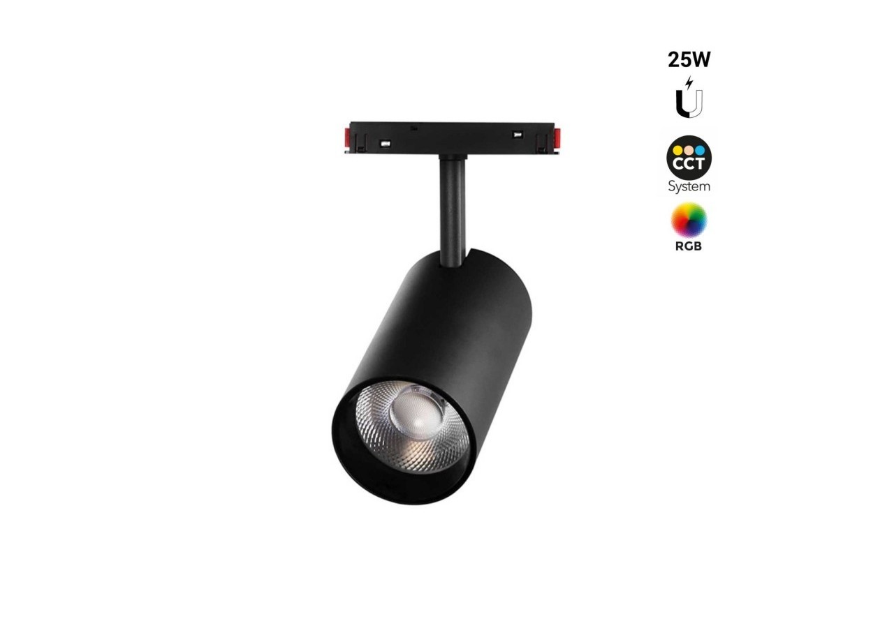 Spot LED sur rail magnétique RGB + CCT-48V-25W-Mi Light - MS5-25B-RF - Barcelona LED