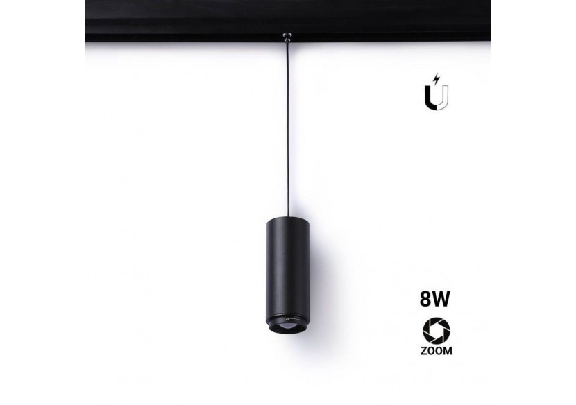 Spot suspendu LED sur rail magnétique avec ZOOM 15 degrés -60 degrés-48V-8W-UGR16-IRC 95 - LCM-8W-ZOOM-N-BC - Barcelona LED Spot suspendu LED sur rail magnétique avec ZOOM 15 degrés -60 degrés-48V-8W-UGR16-IRC 95 - LCM-8W-ZOOM-N-BC - Barcelona LED