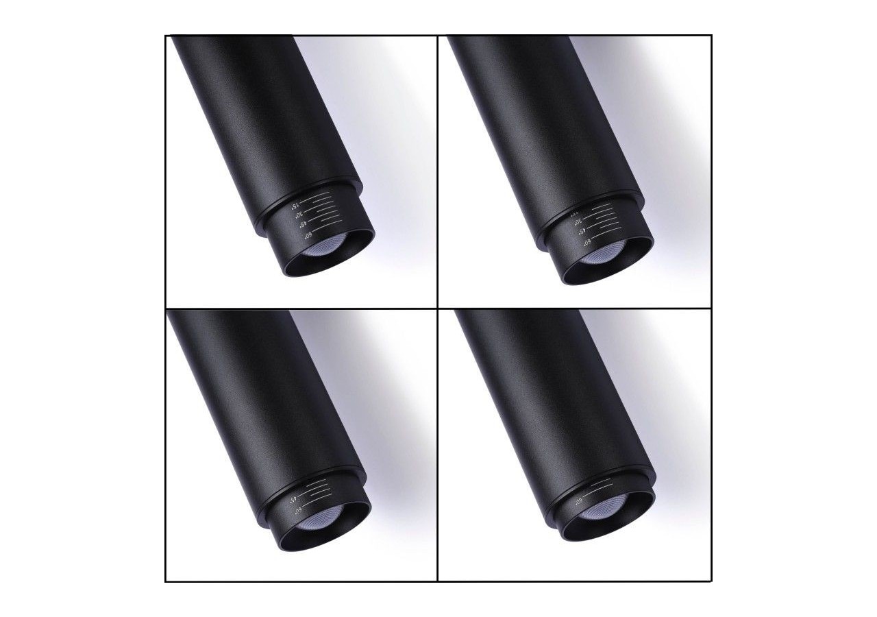 Spot suspendu LED sur rail magnétique avec ZOOM 15 degrés -60 degrés-48V-8W-UGR16-IRC 95 - LCM-8W-ZOOM-N-BC - Barcelona LED