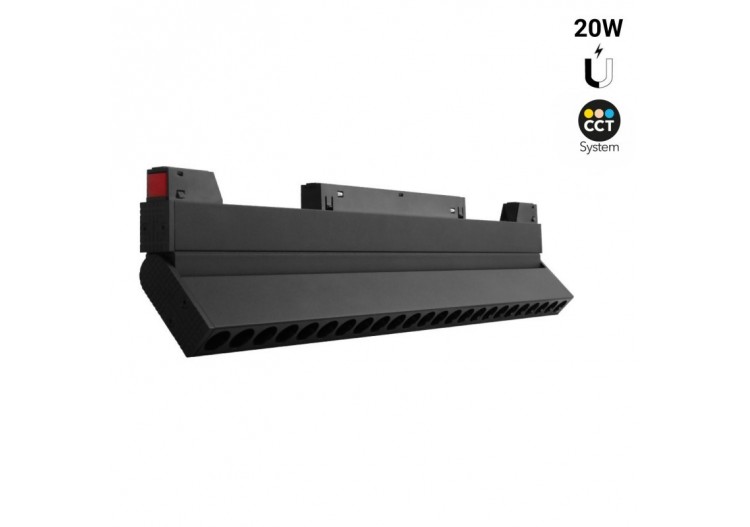 Spot linéaire orientable sur rail magnétique CCT-20W-UGR18-Mi Light - MG2-20F-RF - Barcelona LED