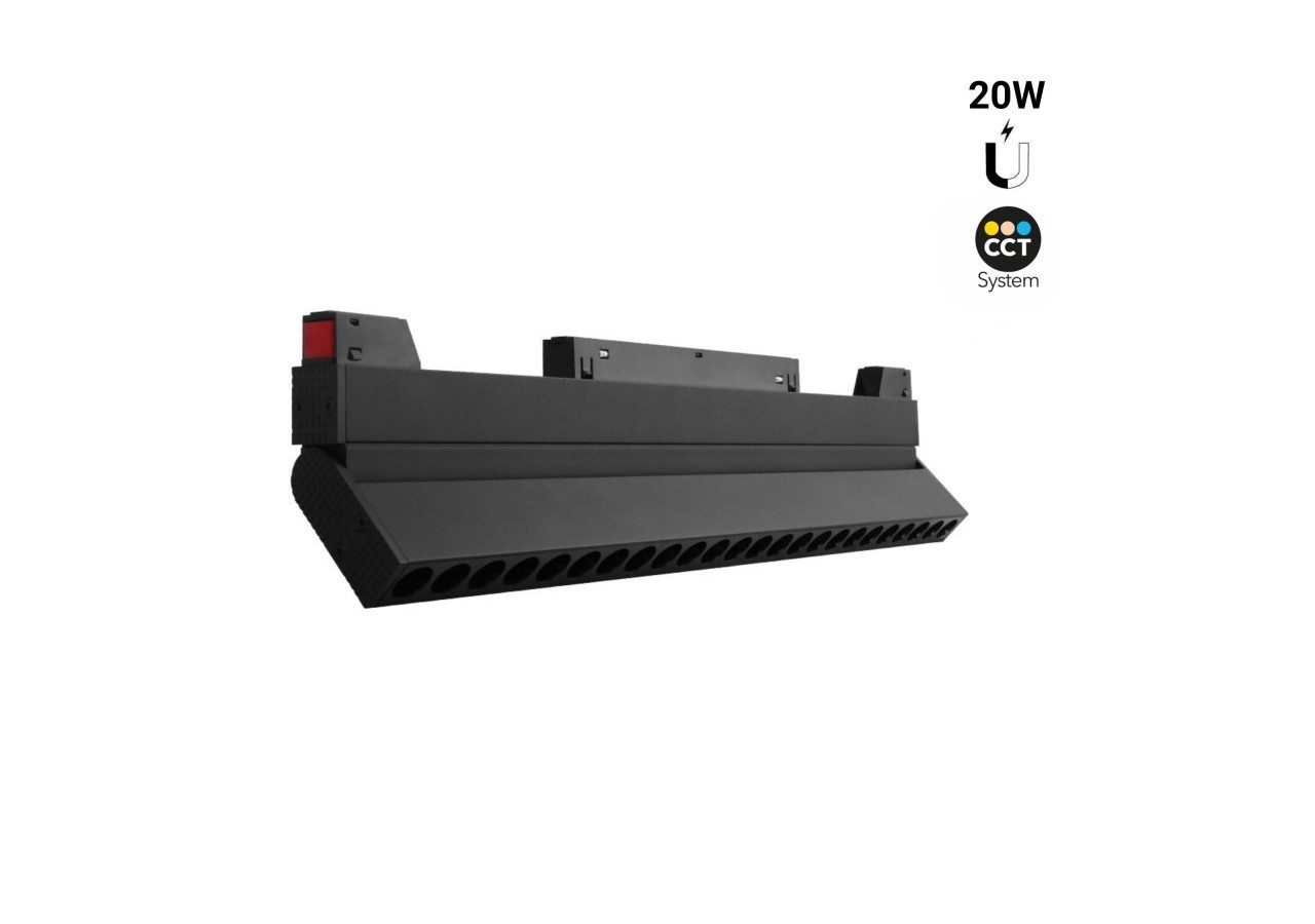 Spot linéaire orientable sur rail magnétique CCT-20W-UGR18-Mi Light - MG2-20F-RF - Barcelona LED