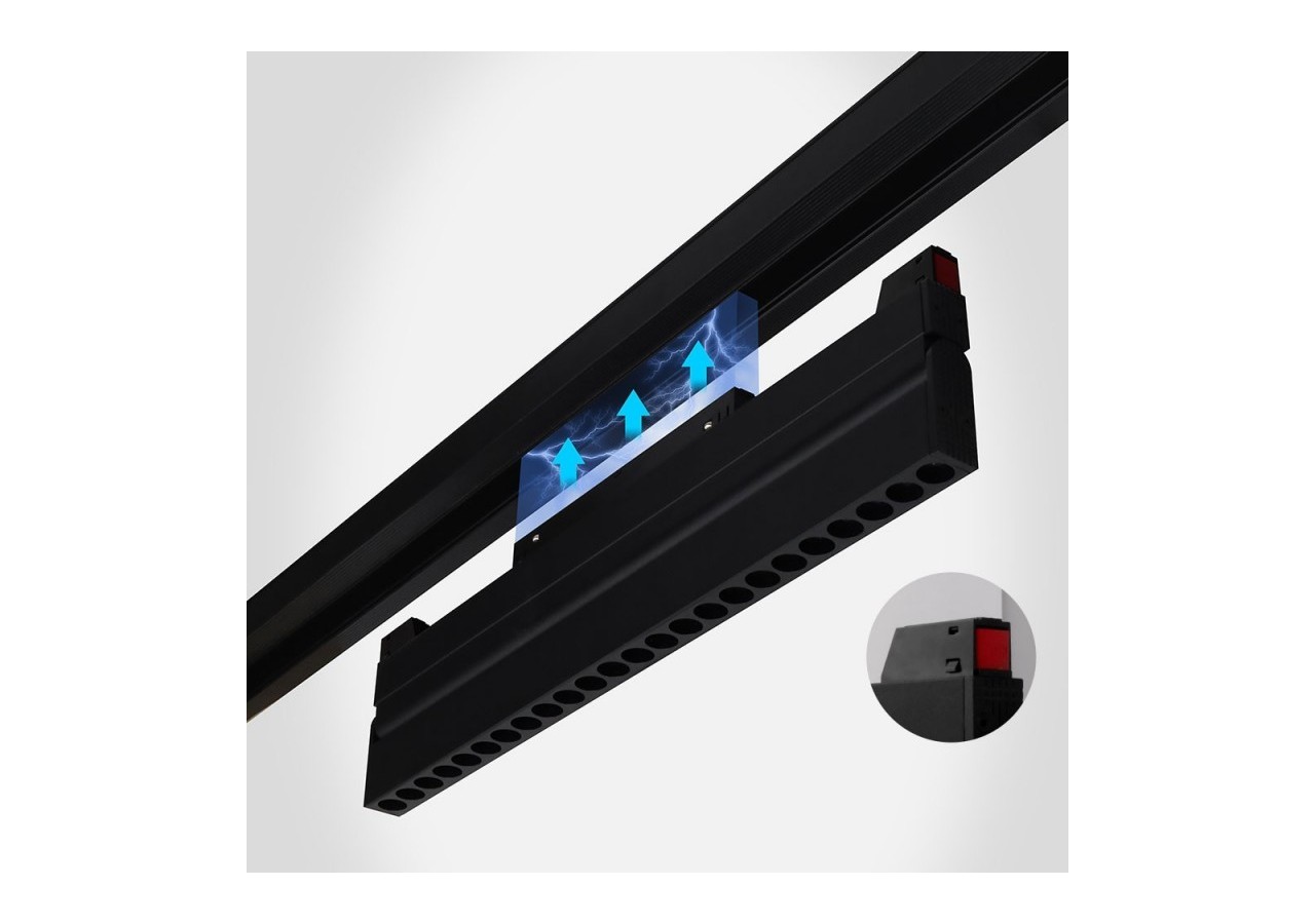 Spot linéaire orientable sur rail magnétique CCT-20W-UGR18-Mi Light - MG2-20F-RF - Barcelona LED