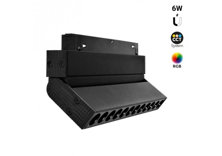 Spot linéaire orientable sur rail magnétique RGB + CCT-6W-UGR18-Mi Light - MG5-06F-RF - Barcelona LED
