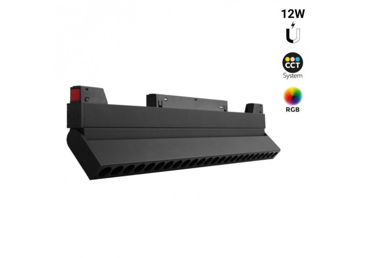 Spot linéaire orientable sur rail magnétique RGB + CCT-12W-UGR18-Mi Light - MG5-12F-RF - Barcelona LED