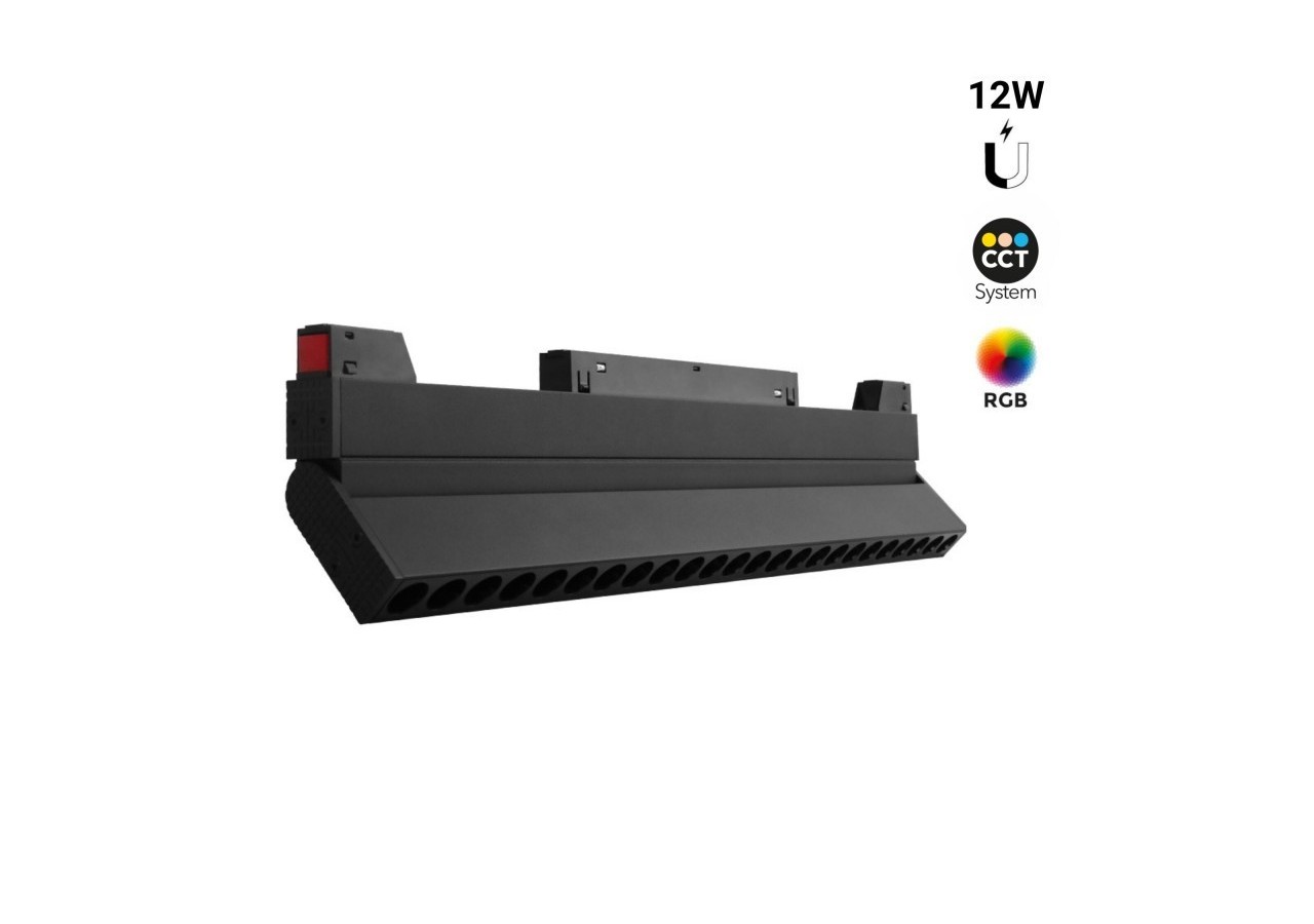 Spot linéaire orientable sur rail magnétique RGB + CCT-12W-UGR18-Mi Light - MG5-12F-RF - Barcelona LED