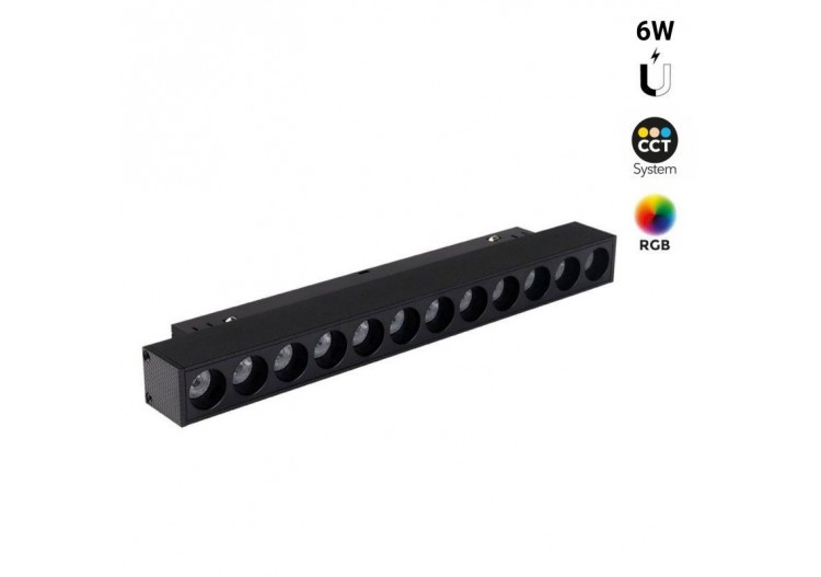 Spot linéaire sur rail magnétique RGB + CCT-6W-UGR18-Mi Light - MG5-06N-RF - Barcelona LED
